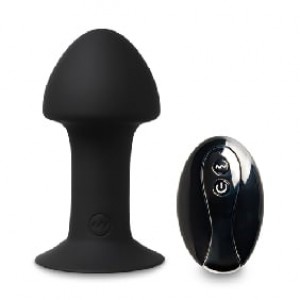 Anal Plug 10 Speeds Vibrating Remote Control BLACK